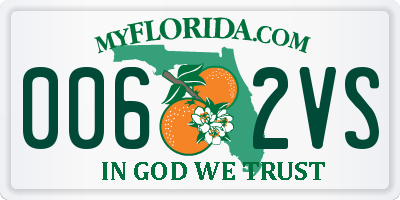 FL license plate 0062VS