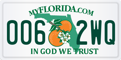 FL license plate 0062WQ