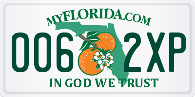 FL license plate 0062XP
