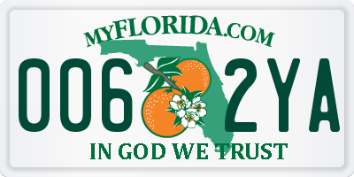 FL license plate 0062YA