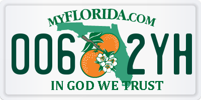 FL license plate 0062YH