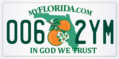 FL license plate 0062YM