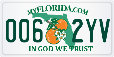 FL license plate 0062YV