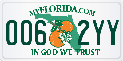 FL license plate 0062YY