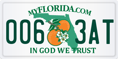 FL license plate 0063AT
