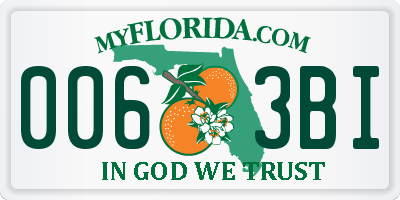 FL license plate 0063BI