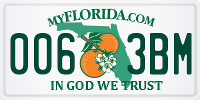 FL license plate 0063BM