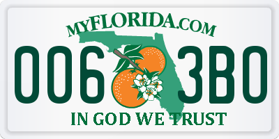 FL license plate 0063BO