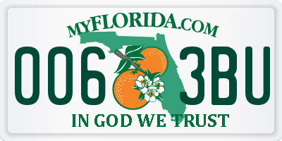 FL license plate 0063BU