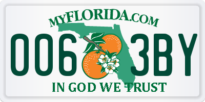 FL license plate 0063BY