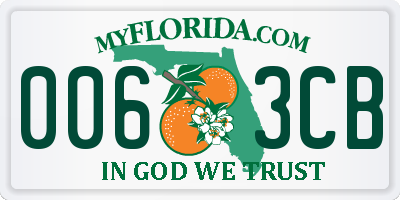 FL license plate 0063CB