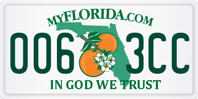 FL license plate 0063CC
