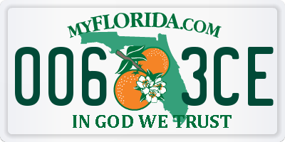 FL license plate 0063CE