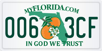 FL license plate 0063CF