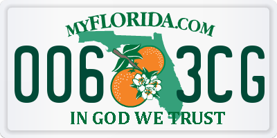 FL license plate 0063CG