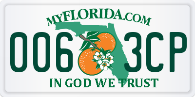 FL license plate 0063CP