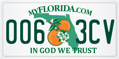 FL license plate 0063CV