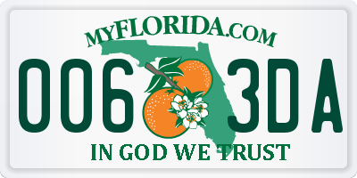 FL license plate 0063DA