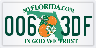 FL license plate 0063DF
