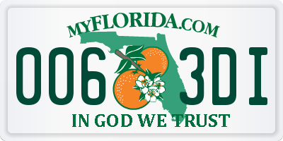 FL license plate 0063DI