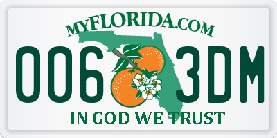 FL license plate 0063DM