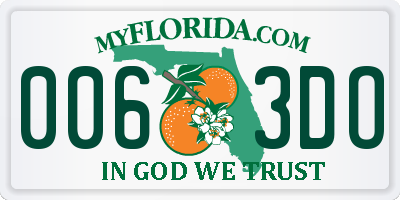 FL license plate 0063DO