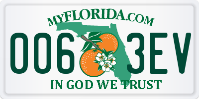 FL license plate 0063EV