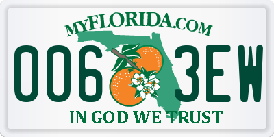 FL license plate 0063EW