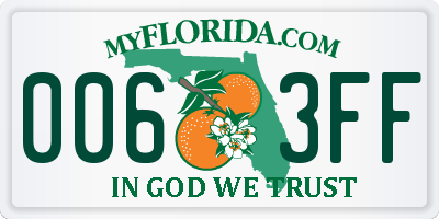 FL license plate 0063FF