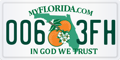 FL license plate 0063FH
