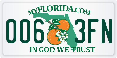 FL license plate 0063FN
