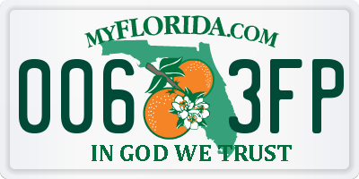 FL license plate 0063FP