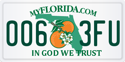 FL license plate 0063FU