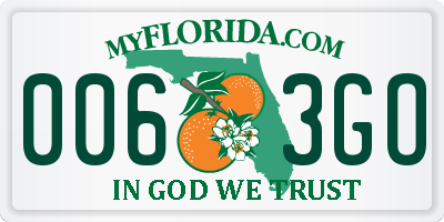 FL license plate 0063GO
