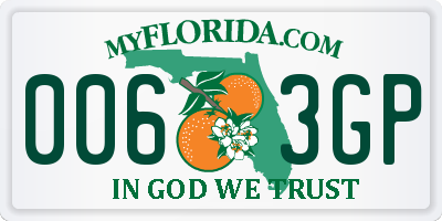 FL license plate 0063GP