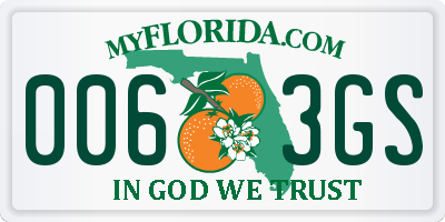 FL license plate 0063GS