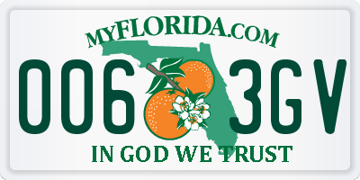 FL license plate 0063GV