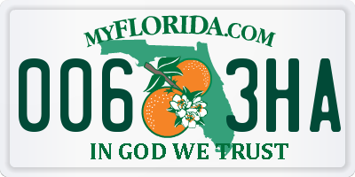FL license plate 0063HA