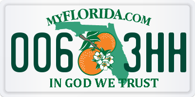 FL license plate 0063HH