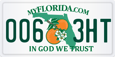 FL license plate 0063HT