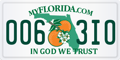 FL license plate 0063IO