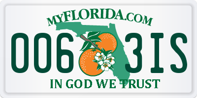 FL license plate 0063IS