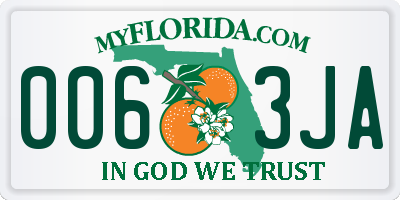 FL license plate 0063JA