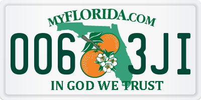 FL license plate 0063JI