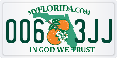FL license plate 0063JJ