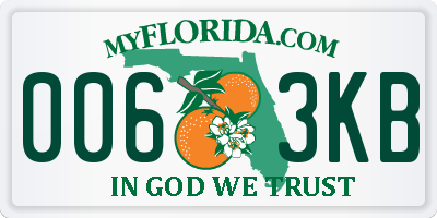 FL license plate 0063KB
