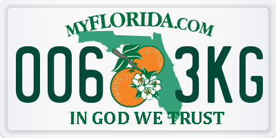 FL license plate 0063KG