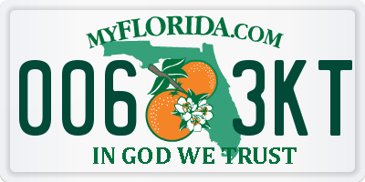 FL license plate 0063KT