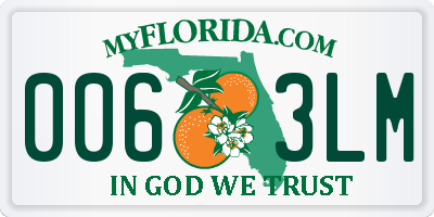 FL license plate 0063LM