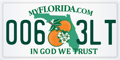 FL license plate 0063LT